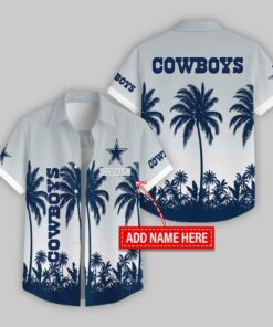 Custom Name Dallas Cowboys Flowers Hawaiian Shirt For Fans