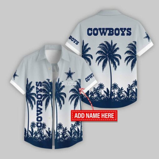 Custom Name Dallas Cowboys Flowers Hawaiian Shirt For Fans