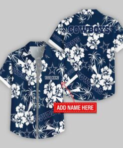 Custom Name Dallas Cowboys Hibicus Hawaiian Shirt For Fans