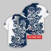 Custom Name Dallas Cowboys Rose Branch Pattern Hawaiian Shirt For Fans