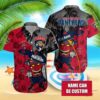 Custom Name Florida Panthers Surfing Tiki Summer Hawaiian Shirt