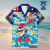Custom Name Geelong AFL Santa Claus Team Hawaiian Shirts