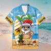 Custom Name Hawthorn Football AFL Santa Claus On Beach Hawaiian Shirts