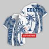 Custom Name Indianapolis Colts Coconut Pattern Hawaiian Shirt For Fans