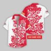 Custom Name Kansas City Chiefs Rose Branch Pattern Hawaiian Shirt For Fans