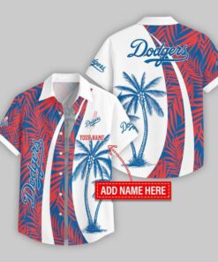 Custom Name Los Angeles Dodgers Coconut Pattern Hawaiian Shirt For Fans