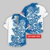 Custom Name Los Angeles Dodgers Rose Branch Pattern Hawaiian Shirt For Fans