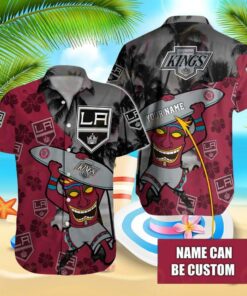 Custom Name Los Angeles Kings Tiki Vibes Summer Hawaiian Shirt