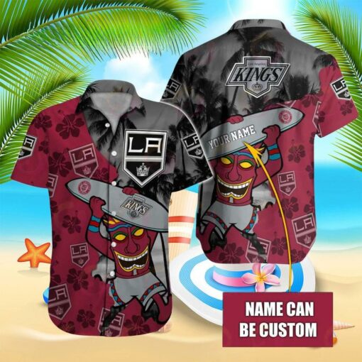 Custom Name Los Angeles Kings Tiki Vibes Summer Hawaiian Shirt
