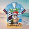 Custom Name Melbourne AFL Santa Claus On Beach Hawaiian Shirts