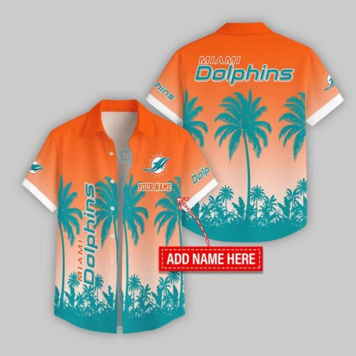 Custom Name Miami Dolphins Flowers Hawaiian Shirt For Fans