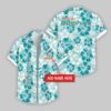 Custom Name Miami Dolphins Flowers Pattern Hawaiian Shirt For Fans