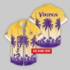 Custom Name Minnesota Vikings Flowers Hawaiian Shirt For Fans