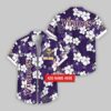 Custom Name Minnesota Vikings Hibicus Pattern Hawaiian Shirt For Fans