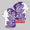 Custom Name Minnesota Vikings Rose Branch Pattern Hawaiian Shirt For Fans