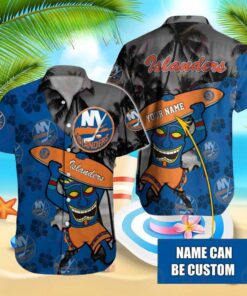 Custom Name New York Islanders Tropical Tiki Summer Hawaiian Shirt