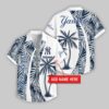Custom Name New York Yankees Coconut Pattern Hawaiian Shirt For Fans