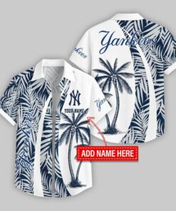 Custom Name New York Yankees Coconut Pattern Hawaiian Shirt For Fans