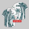 Custom Name Philadelphia Eagles Coconut Pattern Hawaiian Shirt For Fans