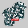 Custom Name Philadelphia Eagles Hibicus Pattern Hawaiian Shirt For Fans