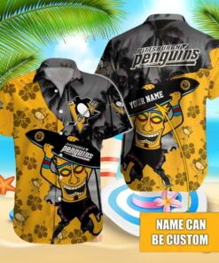 Custom Name Pittsburgh Penguins Tiki Vibes Summer Hawaiian Shirt