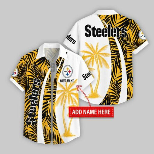 Custom Name Pittsburgh Steelers Coconut Pattern Hawaiian Shirt For Fans
