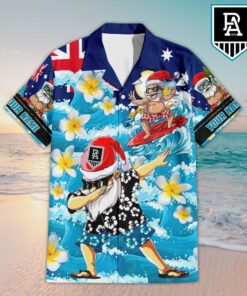 Custom Name Port Adelaide AFL Santa Claus Team Hawaiian Shirts