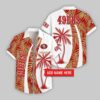 Custom Name San Francisco 49ers Coconut Pattern Hawaiian Shirt For Fans