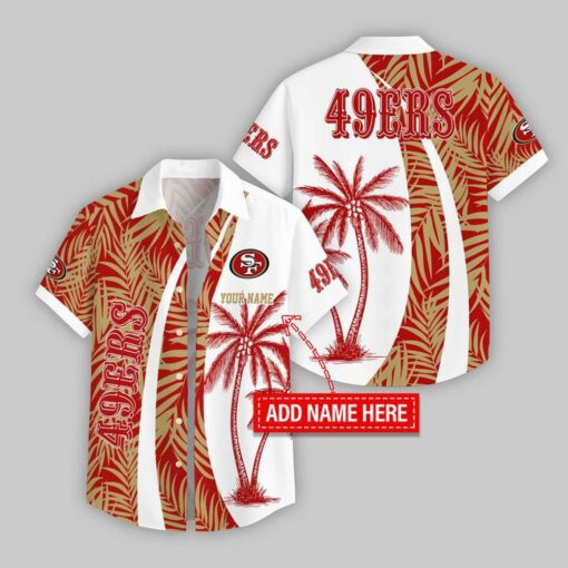 Custom Name San Francisco 49ers Coconut Pattern Hawaiian Shirt For Fans
