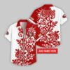 Custom Name San Francisco 49ers Rose Branch Pattern Hawaiian Shirt For Fans