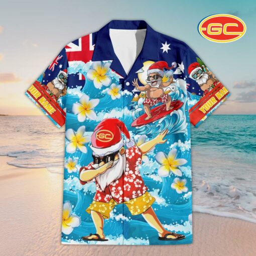 Custom Name Suns AFL Santa Claus Team Hawaiian Shirts