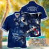 Custom Name Toronto Maple Leafs Blue Palm Leaves Summer Hawaiian Shirt