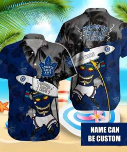 Custom Name Toronto Maple Leafs Tiki Surfer Summer Hawaiian Shirt