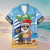 Custom Name West Coast Eagles AFL Santa Claus On Beach Hawaiian Shirts