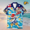 Custom Name West Coast Eagles AFL Santa Claus Team Hawaiian Shirts