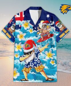 Custom Name West Coast Eagles AFL Santa Claus Team Hawaiian Shirts