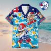 Custom Name Western Bulldogs AFL Santa Claus Team Hawaiian Shirts