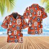 Detroit Tigers Orange Stripe Logo Summer Hawaiian Shirt