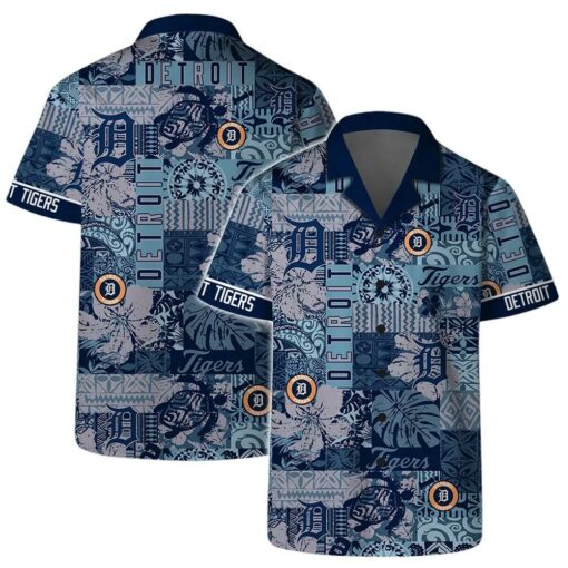 Detroit Tigers Patchwork Pattern Summer Hawaiian Shirt