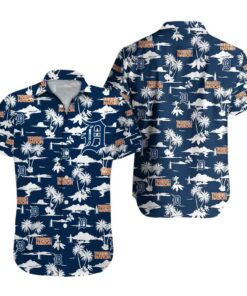 Detroit Tigers Scenic Palm Summer Hawaiian Shirt
