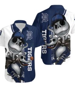 Detroit Tigers Skeleton Cool Summer Hawaiian Shirt