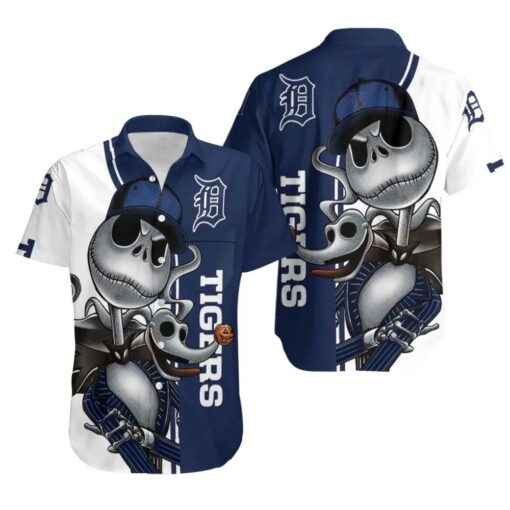 Detroit Tigers Skeleton Cool Summer Hawaiian Shirt