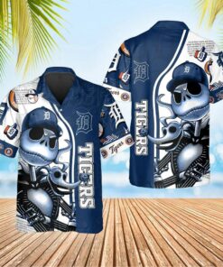 Detroit Tigers Skeleton Mascot Summer Hawaiian Shirt