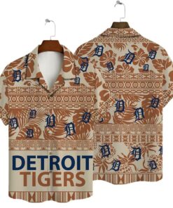 Detroit Tigers Tribal Pattern Summer Hawaiian Shirt