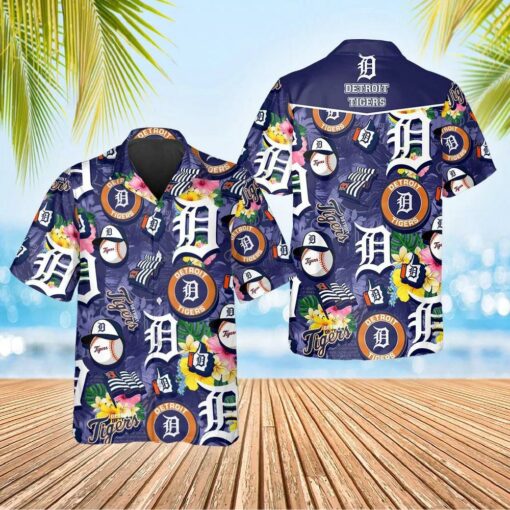 Detroit Tigers Tropical Icon Summer Hawaiian Shirt