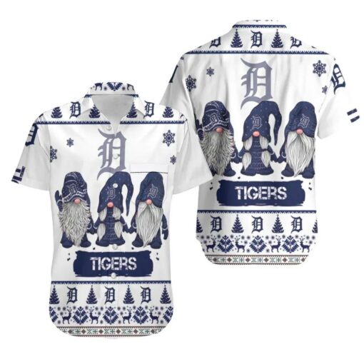 Detroit Tigers Tropical Leaf Pattern Summer Hawaiian Shirt