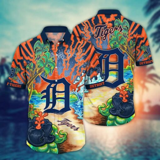 Detroit Tigers Volcanic Island Summer Hawaiian Shirt