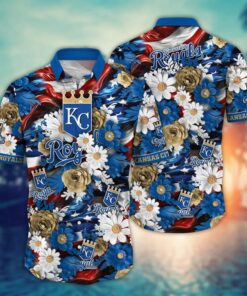 Kansas City Royals Patriotic Floral Summer Hawaiian Shirt