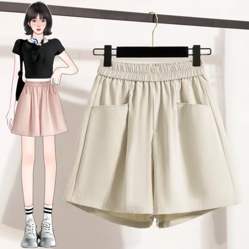 Women's Casual High Waist Outdoor Loose Fit Summer Shorts Pants Thin Style A- Line Casual Wide Leg Pants Lightweight Comfortable - Image 2