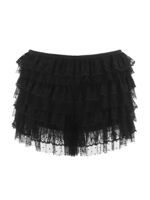 Women's Lace Shorts Ruffle Layered Elastic Waist Short Pants Bloomers Streetwear - Image 16